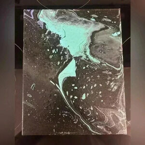 Original Pour Painting 8x10 Local Artist One Of A Kind Abstract Art Colorful Art